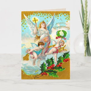 Carte de Noël Angles de Vacances vintages