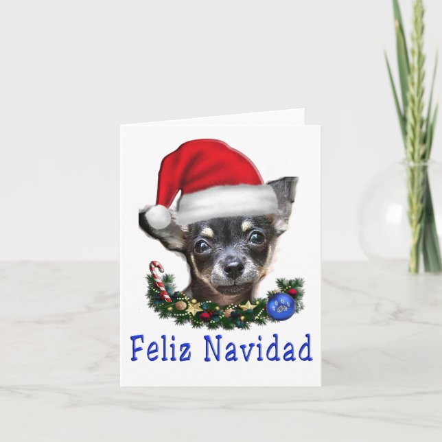 carte de noël animal chihuahuas (Devant)