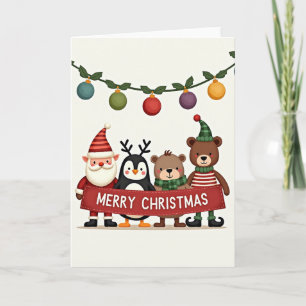 Carte de Noël Animal Friends