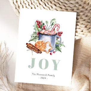 Carte de Noël aquarelle aux douceurs de Noël