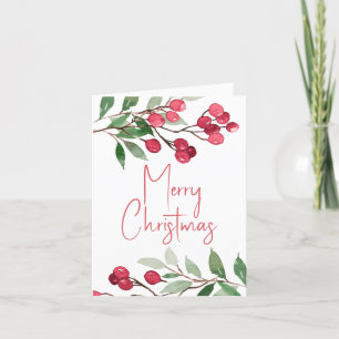 Carte de Noël Aquarelle avec Verse Bible