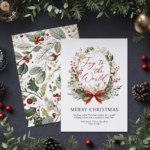 Carte de Noël aquarelle "Joie au Monde"