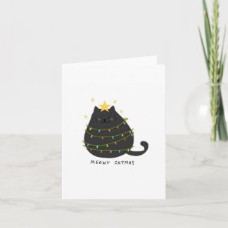 Carte de Noël arbre à chat Joyeux Catmas