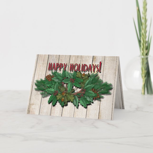 Carte de Noël Arrière - plan Pine Swag (Devant)