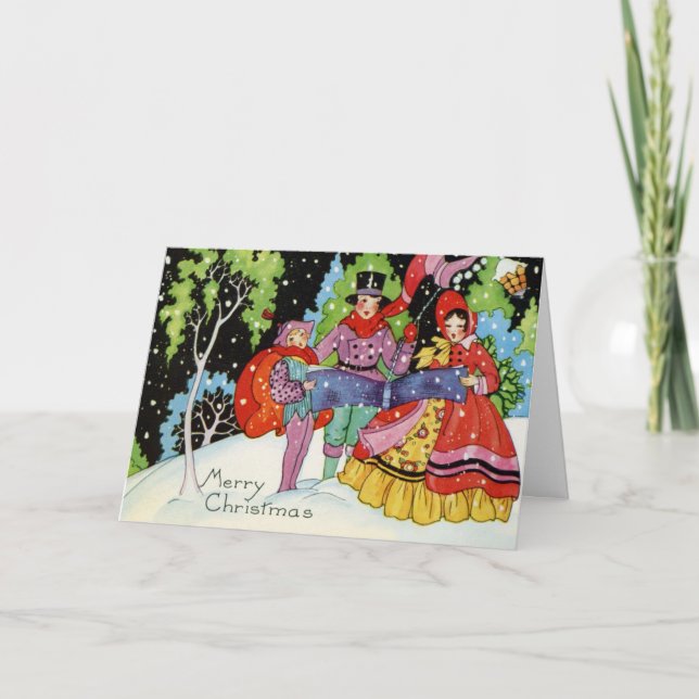 Carte de Noël Art déco des années 1900 (Devant)