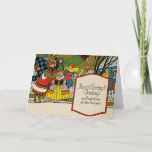 Carte de Noël Art déco vintage