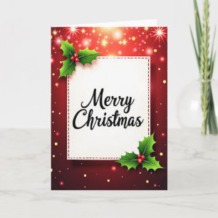Carte de Noël au houx