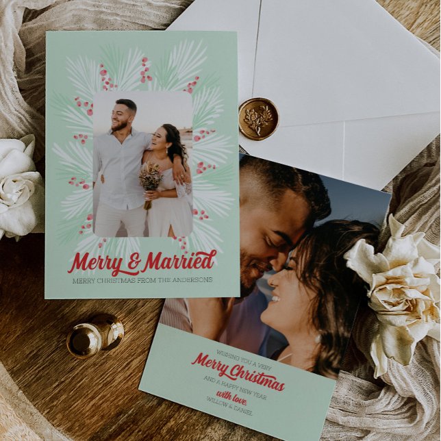 Carte de Noël au milieu du siècle joyeux et mariée (Créateur téléchargé)