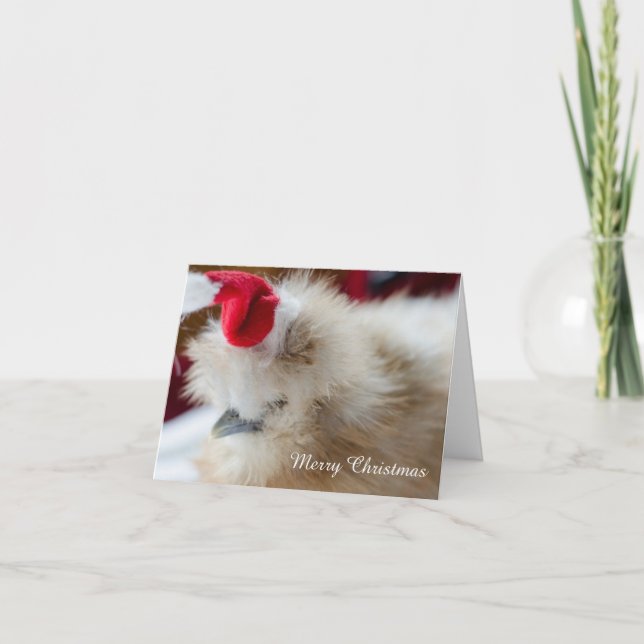 Carte de Noël au poulet Silkie (Devant)
