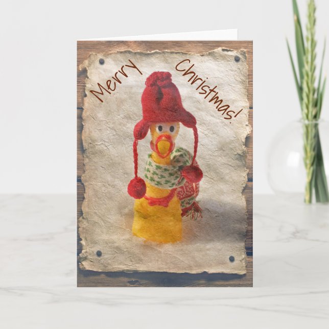 Carte de Noël au poulet vintage ! (Devant)