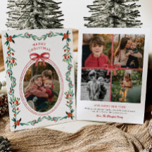 Carte de Noël au ruban vert