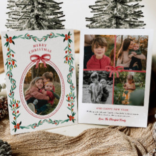 Carte de Noël au ruban vert