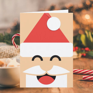 Carte de Noël au visage de Père Noël plissé