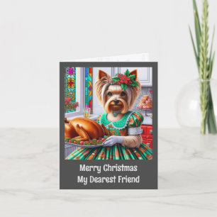 Carte de Noël   Australian Silky Terrier Dog Xmas