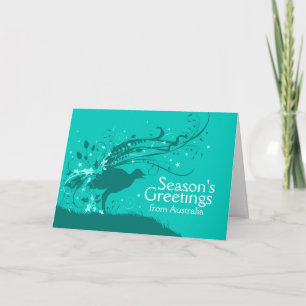 Carte de Noël australienne turquoise