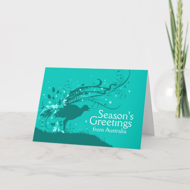 Carte de Noël australienne turquoise (Devant)