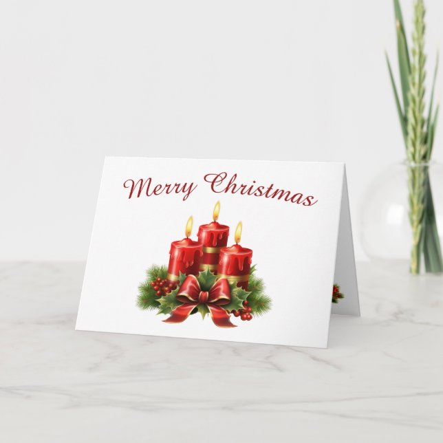 Carte de Noël aux bougies traditionnelles (Devant)