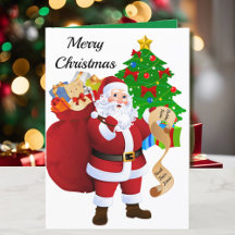 Carte de Noël aux petits enfants Père Noël Liste a