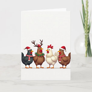 Carte de Noël aux Poulets de Noël