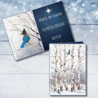 Carte de Noël aux Trembles d'Hiver avec Geai de St