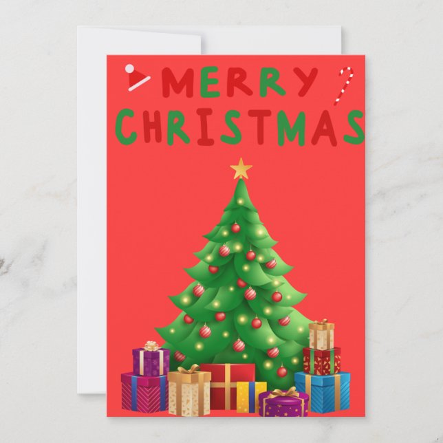 Carte de Noël avec arbre de Noël Personnalisable (Devant)