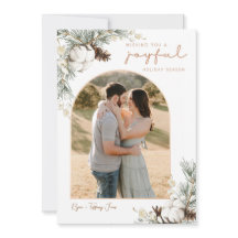 Carte de Noël avec Arc Photo Spruce & Pine Cones