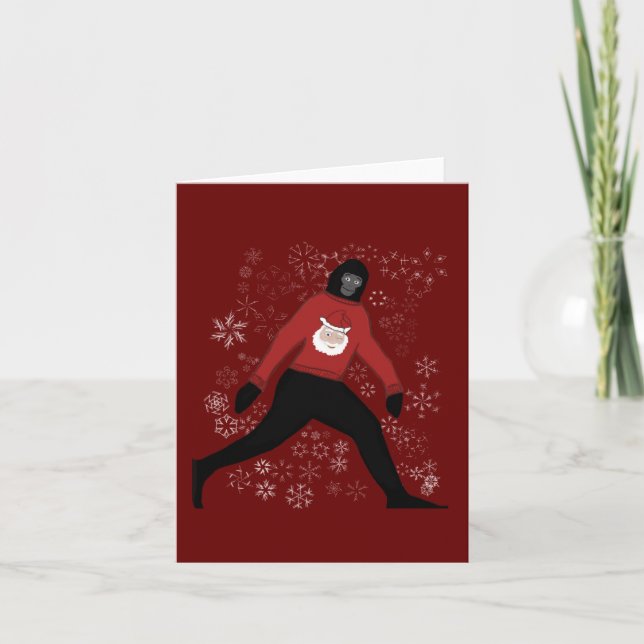 carte de noël avec bigfoot et père Noël (Devant)