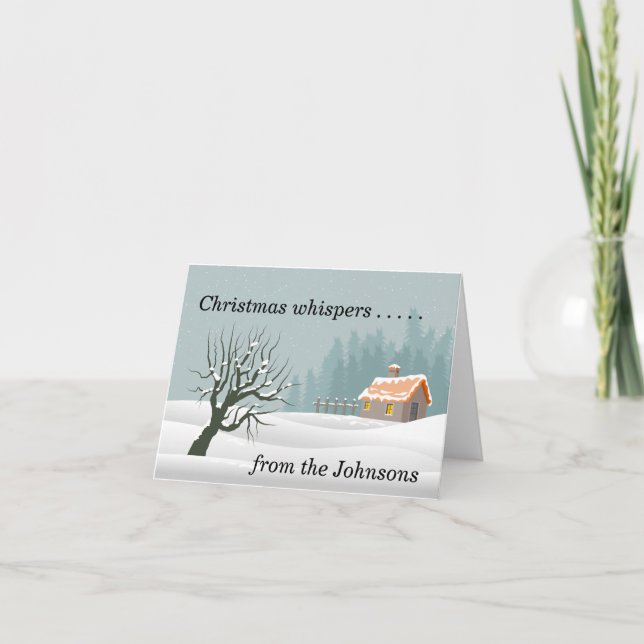 Carte de Noël avec cabine dans la neige (Devant)