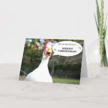 Carte de Noël avec canard à chanter