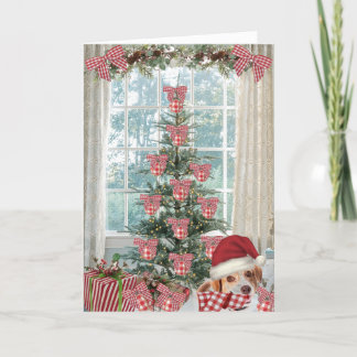 Carte de Noël avec chien beagle mignon