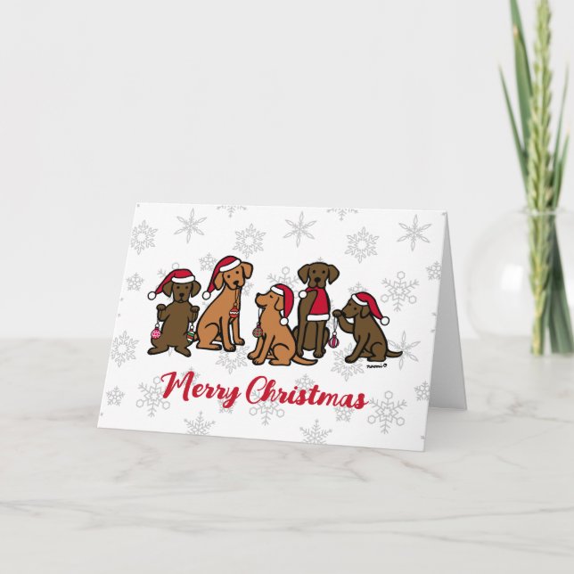 Carte de Noël avec cinq Labradors (Devant)