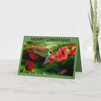 Carte de Noël avec colibri