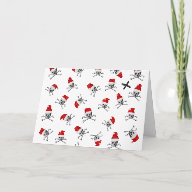Carte de Noël avec crânes de pirate (Devant)