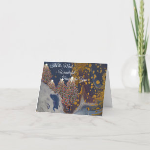 Carte de Noël avec des arbres de Noël