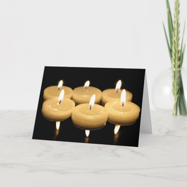 Carte de Noël avec des bougies de thé (Devant)
