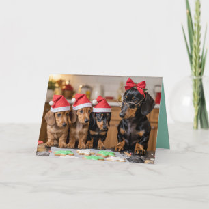 Carte de Noël avec des cookies de Noël de teckel m