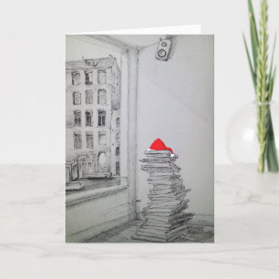 Carte de Noël avec des livres