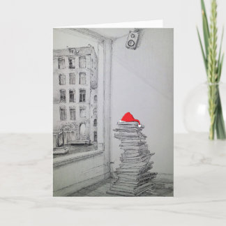 Carte de Noël avec des livres