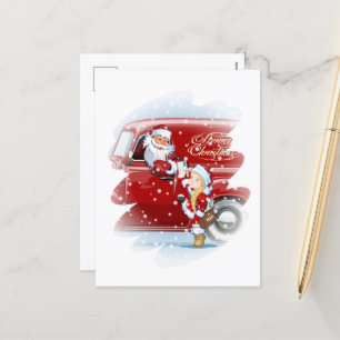 Carte de Noël avec dessin animé Snow Maiden - Post