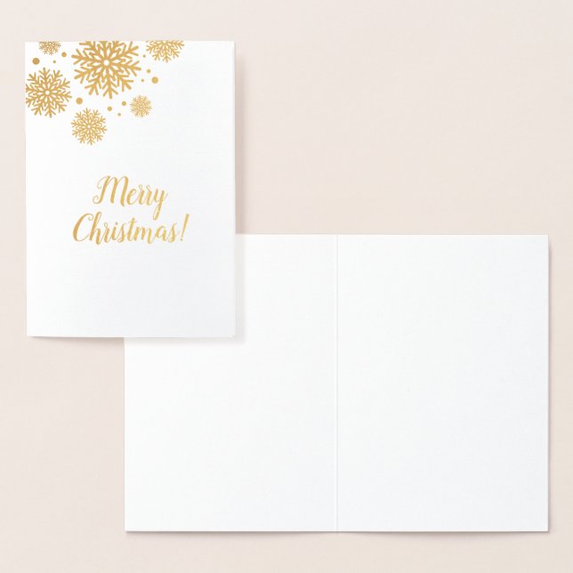 Carte de Noël avec flocons d'or et texte. (Affichage)