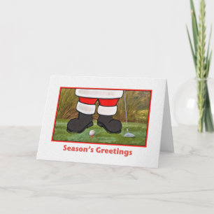 Carte de Noël avec Golfing Père Noël