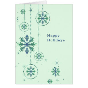 Carte de Noël avec gros flocons de neige Lt Vert