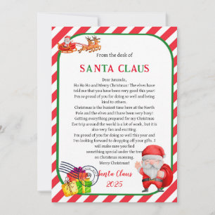 Carte de Noël avec Lettre du Père Noël