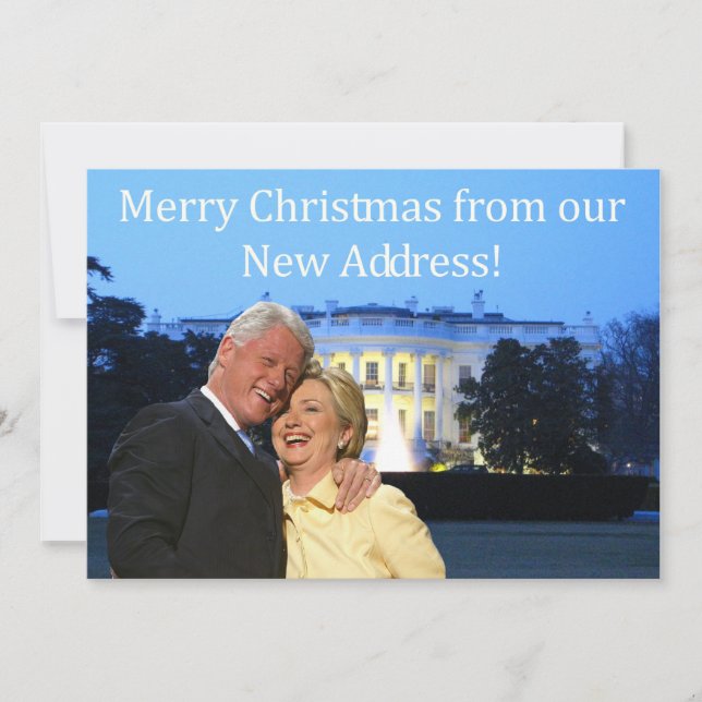 Carte de Noël avec nouvelle adresse de Hillary & B (Devant)