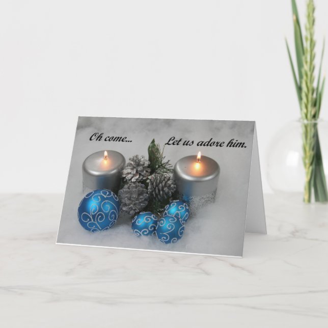 Carte de Noël avec "Oh venez, aimons-le ! (Devant)