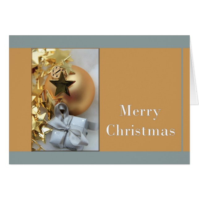 Carte de Noël avec ornements (Devant horizontal)
