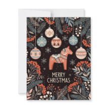 Carte de Noël avec ornements