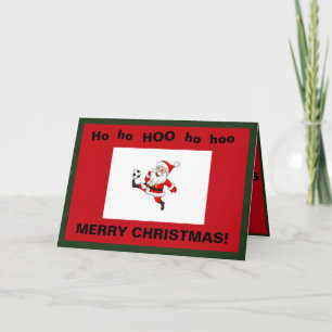 Carte de Noël avec Père Noël Jouer au Football