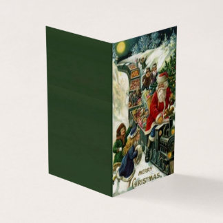 Carte de Noël avec Père Noël sur un train de jouet