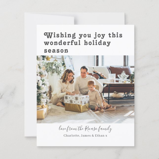 Carte de Noël avec photo et texte personnalisés (Devant)